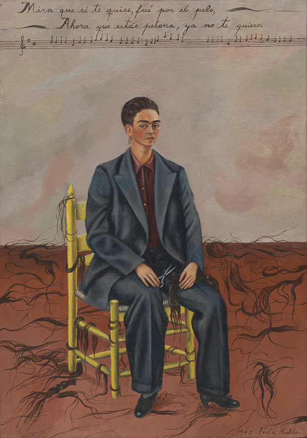 "Autorretrato con el pelo recortado", cuadro de Frida Kahlo de 1940